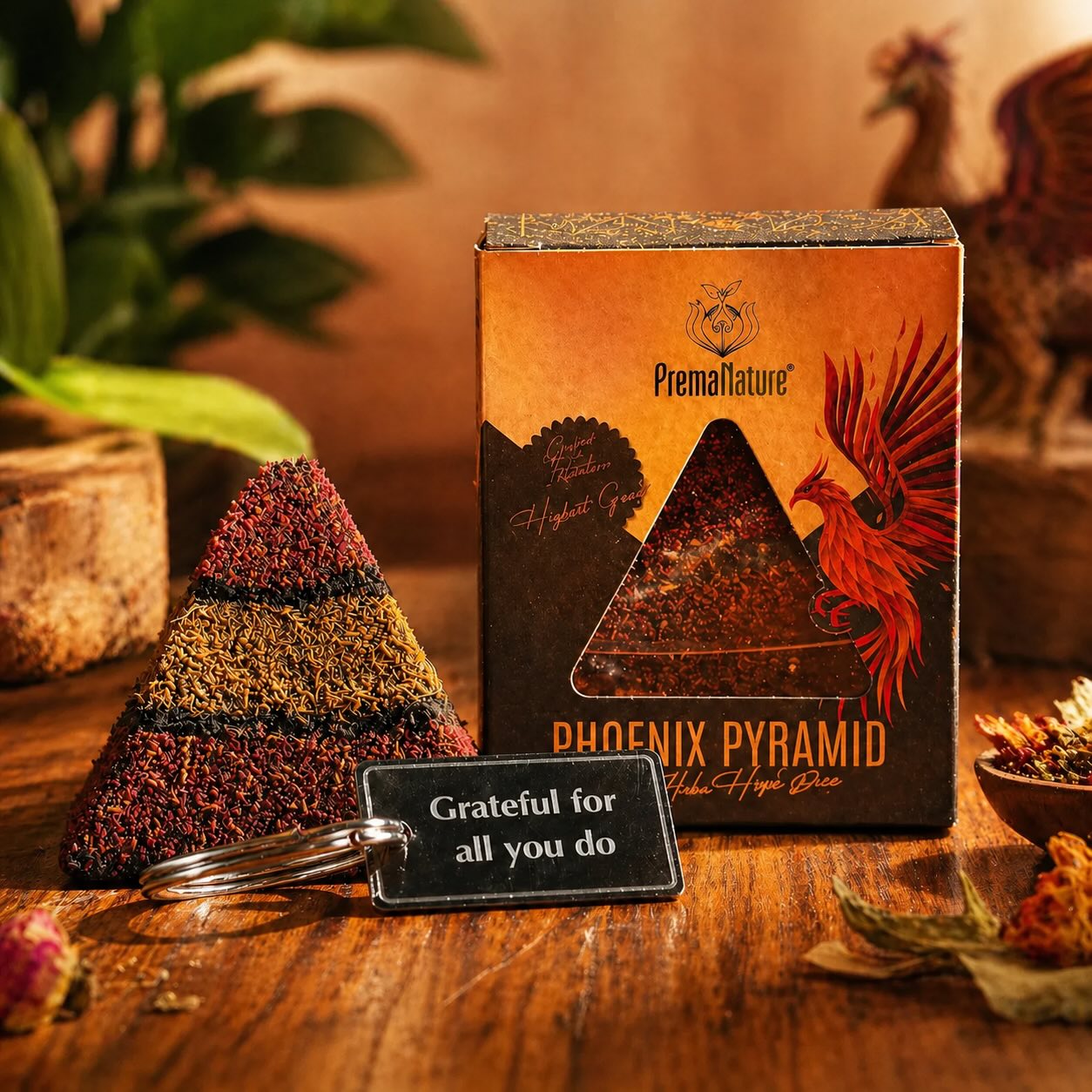 PremaNature Phoenix Pyramid — artisan incense pyramid